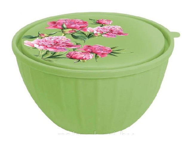 Салатник Sugar&Spice Vanilla с крышкой 2,8л Пионы